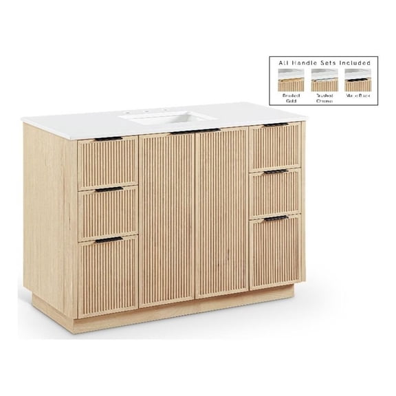 Meridian Furniture Willard 48" Natural Engineered Stone Bathroom Vanity