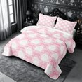 thumbnail image 3 of Erosebridal Ghost Candy Twin Quilt Set 2 Pieces,Cute Halloween Twin Coverlet Set,Pink White,1 Bedspread and 1 Pillowcase, 3 of 7