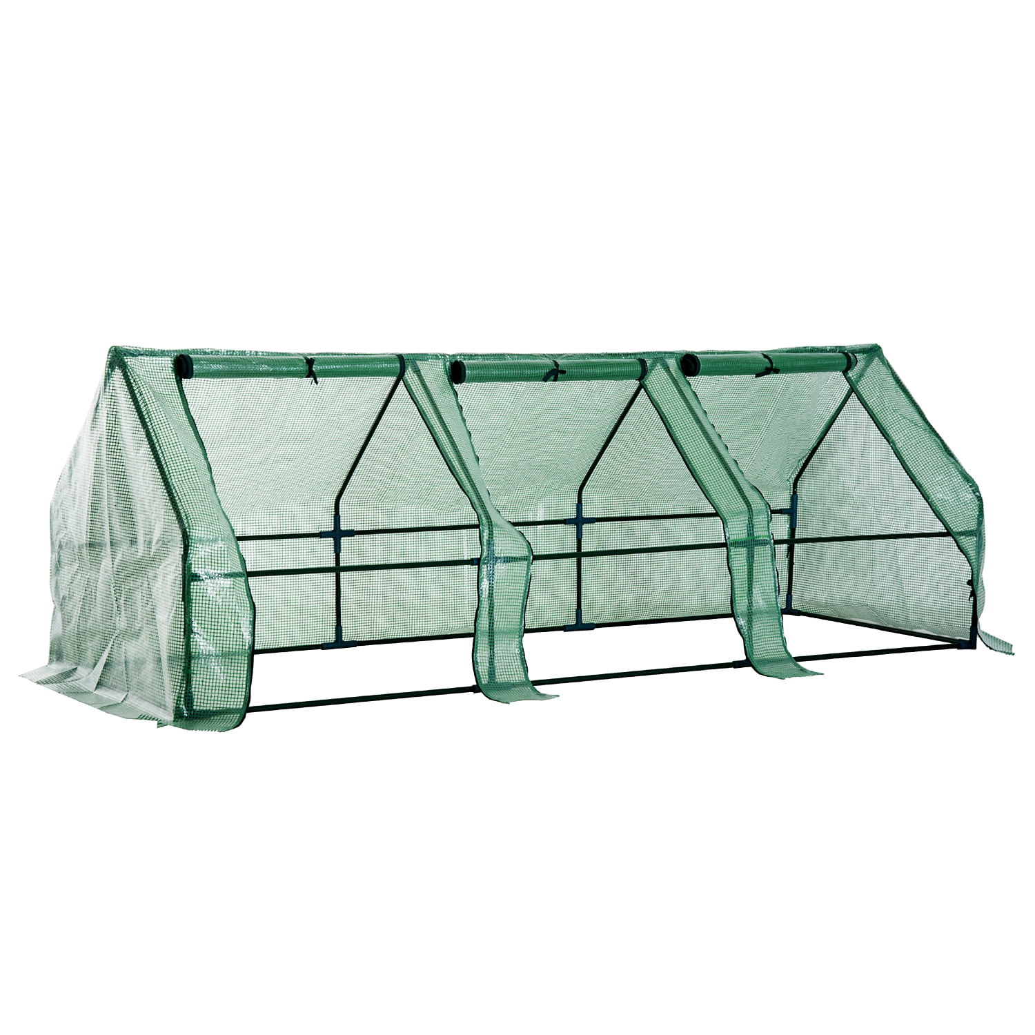 Outsunny Portable Mini Greenhouse with Large Zipper Doors, 9' L x 3' W