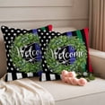 thumbnail image 2 of Independence Day Pillow Covers 2 Pack US Flag Day Patriotic Weclome Wreath Red Black Stripes Pillowcase Waterproof Outdoor Throw Pillow Cover for Patio Garden Square Cushion 20”x20”, 2 of 9