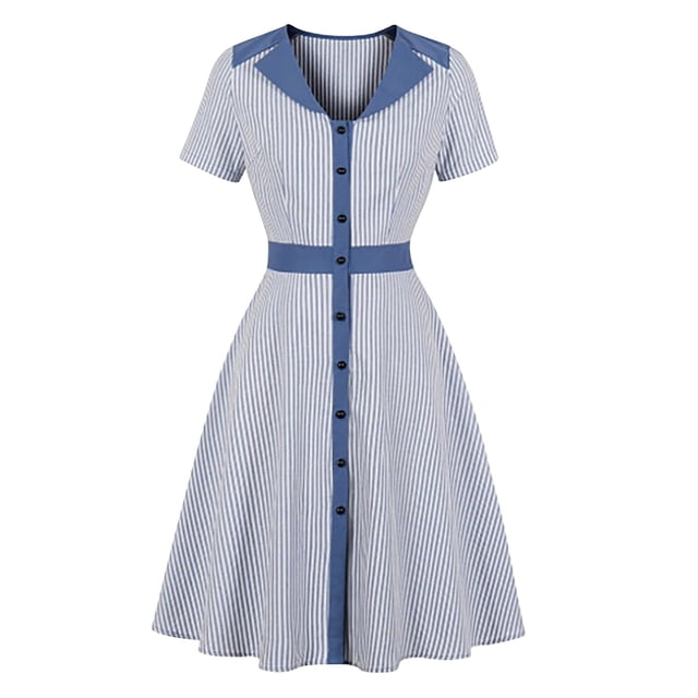FcBaudy Robe à Manches Courtes Col en V, Robes d'Été pour Femmes, Robes Femmes Mode Été Col en V Robe Unie Manches Courtes Robe Décontractée Mini Robe Femmes Robe