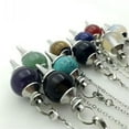 thumbnail image 4 of Natural Gemstone Crystal Pendulum Healing Dowsing Healing Reiki Pendant Necklace, 4 of 8