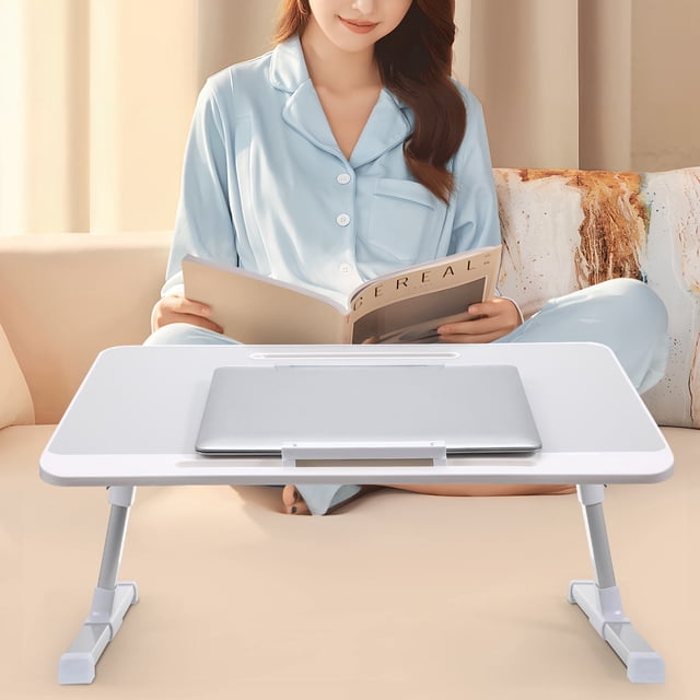 HONMEET 1 Pcs Gris Support de Lit pour Ordinateur Portable Multifonctionnel Hauteur Ajustable Moderne
