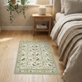 thumbnail image 3 of ODIKA 2'x3' Washable Throw Rug Long Sage Songbird Arch Vintage Cartouche Folk Bathroom Extra for Hallway, Study Room, Non-Slip Low Profile, Flatwoven, 3 of 7