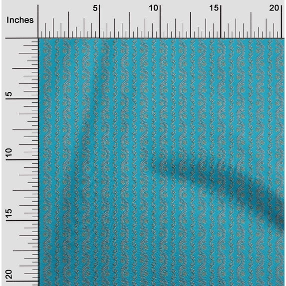 oneOone Cotton Jersey Iris Blue Fabric Leaves & Flower Floral Dress Material Fabric Print Fabric By The Yard 58 Inch Wide
