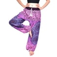 thumbnail image 2 of Bohotusk Pink Sun Beam Print Womens Harem Pants Tie Waist S/M to 3XL, 2 of 4
