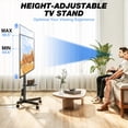 thumbnail image 4 of RTVR Rolling Mobile TV Stand Cart for 32 to 65 inch TVs with Power Outlet Adjustable Shelf, Outdoor Black, 4 of 14