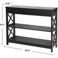 thumbnail image 3 of QRKD Entryway Console Table, Long Sofa Table, 3-Tier Behind Couch Table w/Drawer, 2 Storage Shelves,for Living Room,Hallway, Bedroom, Foyer,Kitchen,Black, 3 of 6