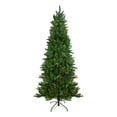 thumbnail image 1 of Northlight Real Touch™ Pre-Lit Artificial Altoona Pine Slim Christmas Tree - 7' - Clear Lights, 1 of 6