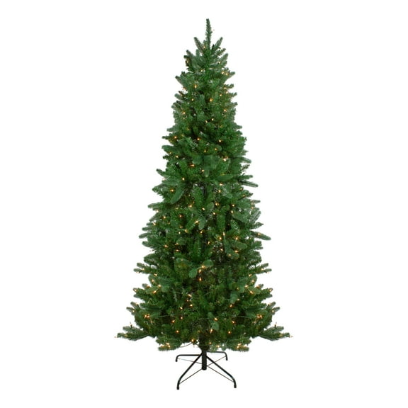 Northlight Real Touch™ Pre-Lit Artificial Altoona Pine Slim Christmas Tree - 7' - Clear Lights
