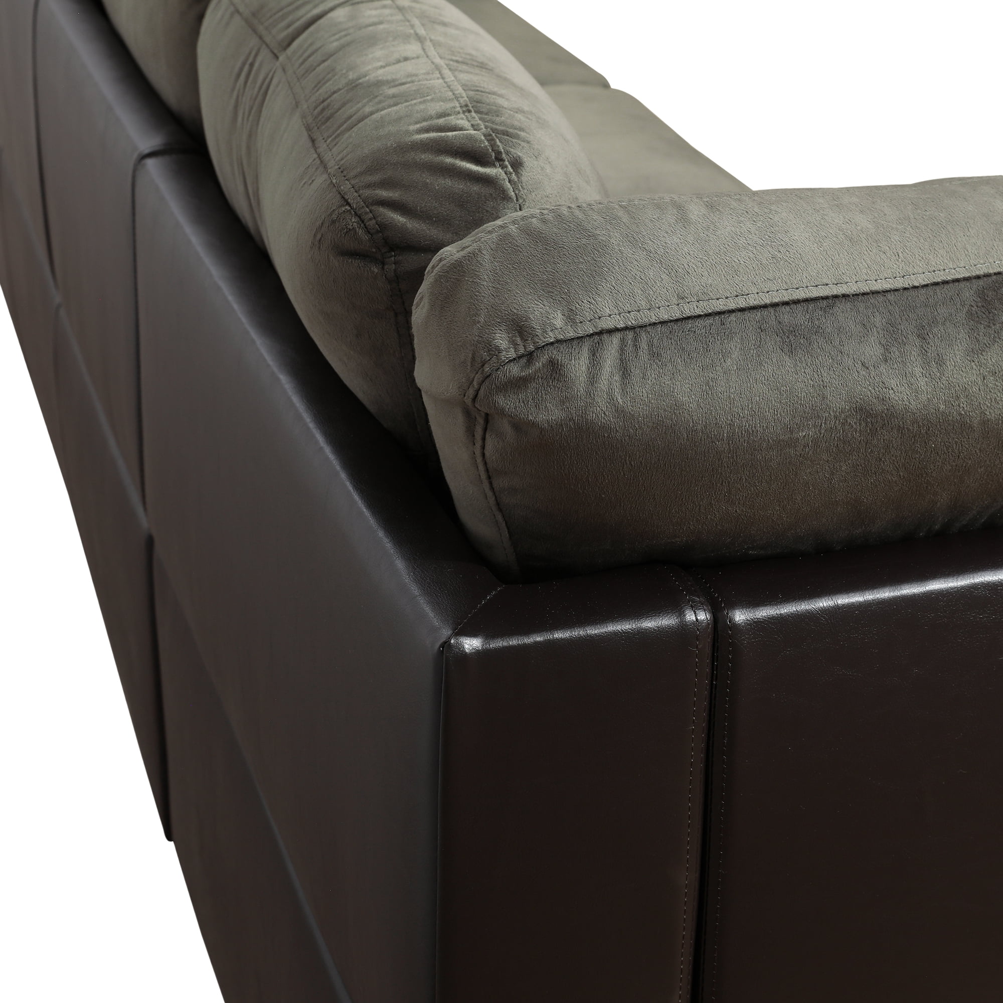 MAYEERTY Taupe Modern 3-Piece Flannel & PVC Couch Soft Durable Cozy Living Room