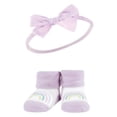 thumbnail image 3 of Hudson Baby Infant Girls Headband and Socks Giftset, Purple Mint Rainbow, One Size, 3 of 5