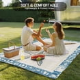 thumbnail image 4 of Blue Beige Coastal Beach Outdoor Rug 3x5 Ft - Reversible Patio Rug Outdoor Camping Rugs, Summer Vintage Starfish Washable Indoor Outdoor Area Rugs, Non-Slip Outdoor Carpet Runner for Deck/Porch, 4 of 8