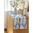 thumbnail image 5 of Table Runner 120 Inches Long for Kitchen Dining, Blue Weeping Eucalyptus Dresser Scarf Farmhouse, Dining Table Decorations for Wedding/Parties, Spring Summer Farmhouse Leaves 13 x 120 In, 5 of 8