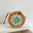 thumbnail image 1 of Granjero Gordo Bolso de mano tejido y bolsas de cosméticos, bolso de mano tejido elegante de playa de verano, bolso de hombro de 7,87 x 3,14 x 7,87 pulgadas (estilo E), 1 of 4