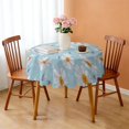 thumbnail image 3 of Round Tablecloth 60 Inch Daisy Floral Design Table Cover Wrinkle Free Dining Kitchen, 3 of 5