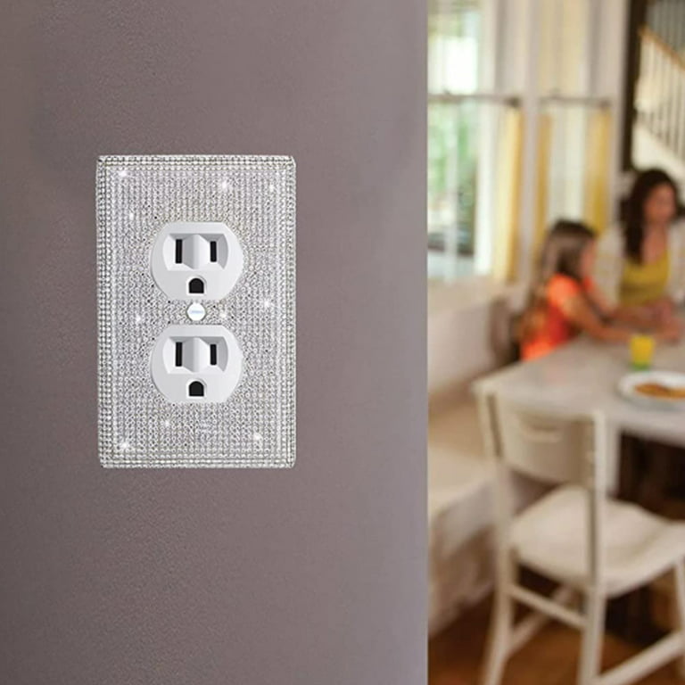 Fader fage hule dynamisk Sparkly Silver Sparkly Light Switch Cover, Wall Plate, Light Switch Cover,  Sparkly Diamond Wall Plate Cover, Decorative Glitter Outlet Covers -  Walmart.com