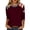 Wine, variant on MEICHEN Ladies' American 250th Anniversary Patchwork Print 3/4 Sleeve 3/4 Sleeved Top Summer T Shirts for Women