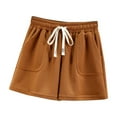 thumbnail image 1 of Puntoco Pantalones cortos deportivos para mujer Pantalones cortos deportivos casuales de verano con bolsillos sólidos para el hogar para mujer, 1 of 4