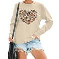 thumbnail image 4 of Arlun 2025 Fall Winter Crewneck Sweatshirts for Women Trendy Pumpkin Flowers Leaves Printed Crewneck Sweatshirts Heart-Shaped Graphic Cozy Long Sleeve Hoodless Pullover Tops Beige XL, 4 of 5