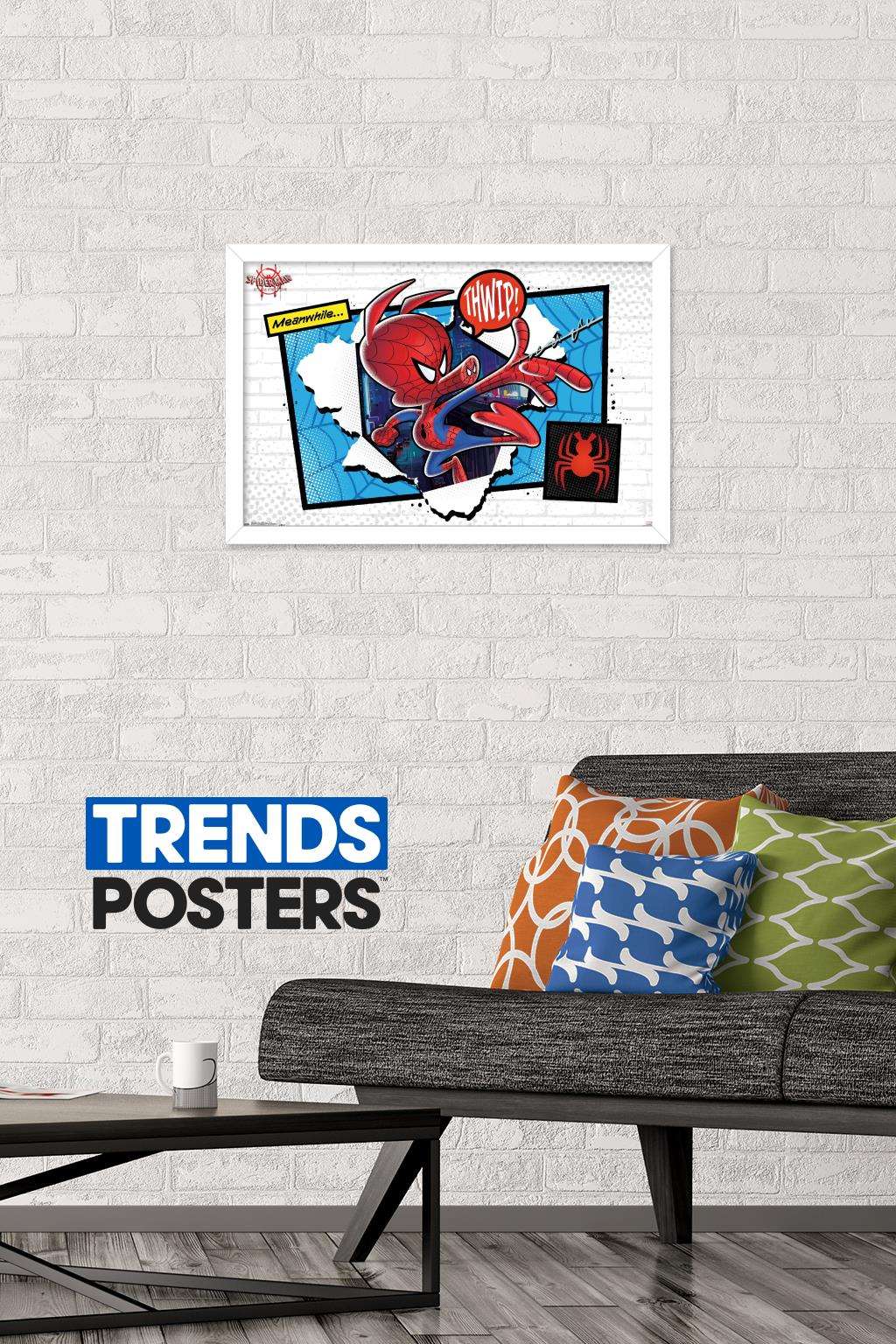 Marvel Cinematic Universe - Spider-Man - Into The Spider-Verse - Thwip Wall Poster, 14.725" x 22.375", Framed