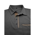 thumbnail image 6 of CAIVO Polo Shirts For Men Casual Shirt Long Sleeve Classic Plaid Button With Pockets Lapel Golf Tops For Business , M, 6 of 6