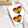 thumbnail image 4 of Leather Heart Earrings Dangle For Women Vintage Bolivian Flag Love Earrings Drop For Women, 4 of 6
