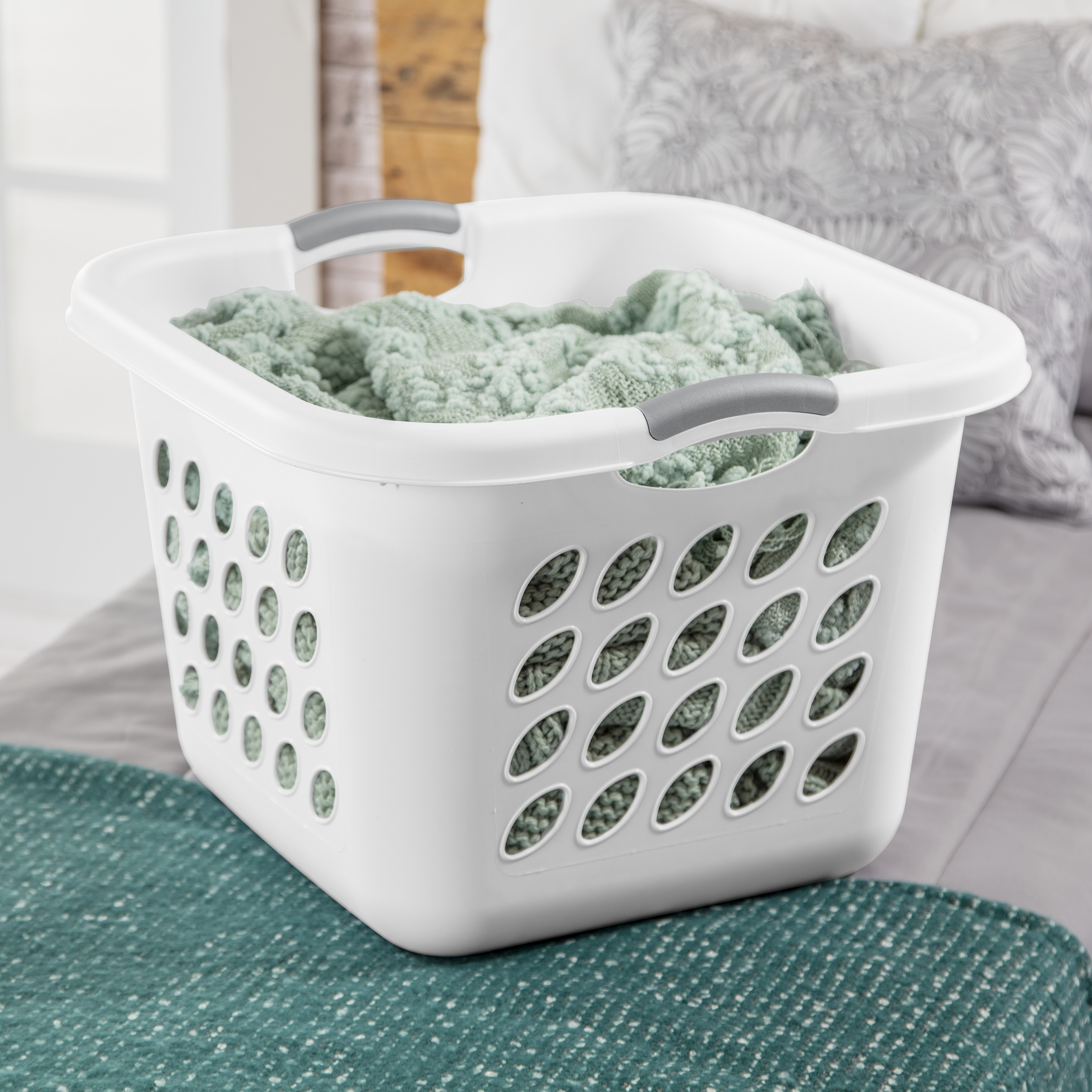 Sterilite 1.5 Bushel Ultra™ Square Laundry Basket Plastic, White, Set of 4 - image 5 of 11