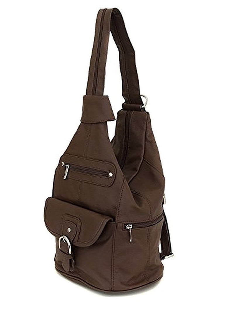Womens Leather Convertible 7 Pocket Medium Size Tear Drop  display picture 1