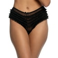 thumbnail image 2 of Veil Mesh Ruffle Panty 2-Pack (Black White, Small), 2 of 6