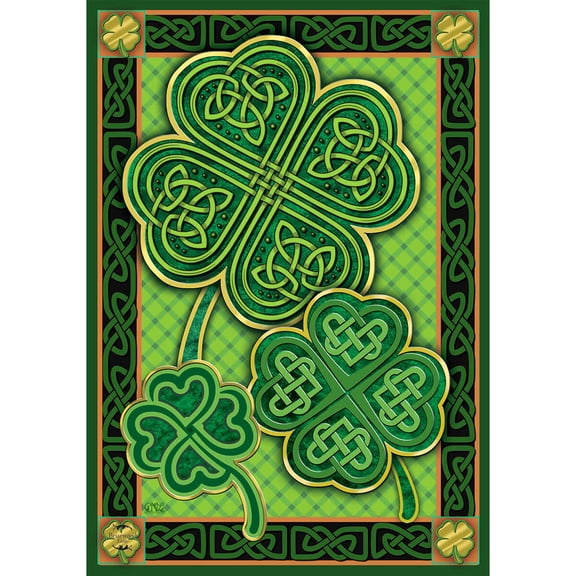 Briarwood Lane Garden Flag 12x18 For Outdoor Celtic Shamrocks St. Patrick's Day For St. Patrick's Day Shamrock Irish Garden Flag Garden Flag Flags For Outside