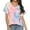 Pink, variant on Gustave Women Summer Short Sleeve V-Neck Tops Tie Dye T-Shirt Fashion Blouse Casual Loose Basic Tees, XXL