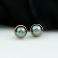 thumbnail image 3 of Rosec Jewels Real Tahitian Pearl Solitaire Stud Earrings with Screw Back - 8 mm - AAA Quality, 10K Yellow Gold, 3 of 9