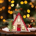 thumbnail image 6 of Bfogop Wooden Christmas House Decorations Home Party Christmas Small Ornament Christmas Craft Supplies, LED Light Wooden Hanging Ornaments Santa House Desktop Ornaments, 6 of 6