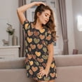 thumbnail image 3 of Xecao Chemise de Nuit Ample Cœur pour Femmes Manches Courtes Décontractée Imprimée, 3 of 6