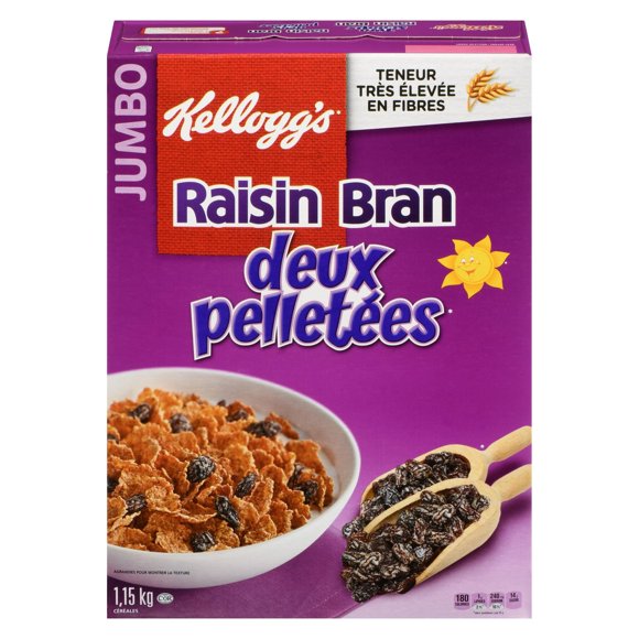 Céréales Kellogg's Raisin Bran deux pelletées, 1,15 kg