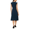 thumbnail image 3 of Vestido sin mangas Allegra K para mujer, vestido midi plisado con botones y escote en V, color azul profundo, 3 of 6