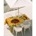 thumbnail image 3 of 60x84 Inch Outdoor Tablecloth with Umbrella Hole Zipper Rectangle Sunflower Rectangular Tablecloths Outside Waterproof Yellow Summer Botanical Pastoral Floral Patio Table Cloth Cover for Picnic Party, 3 of 8