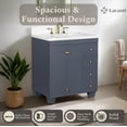 thumbnail image 2 of Lavanti Depos Solidwood 30-inch Bathroom Vanity with Sink - Stylish Navy Blue, 2 of 7