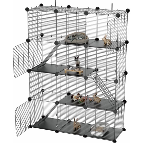 Cat Cage Indoor, Big Wire Cat Cage Kennels Enclosures DIY Playpen Crates, Pet Pen C&C Cage for Multiple Cats Kittens