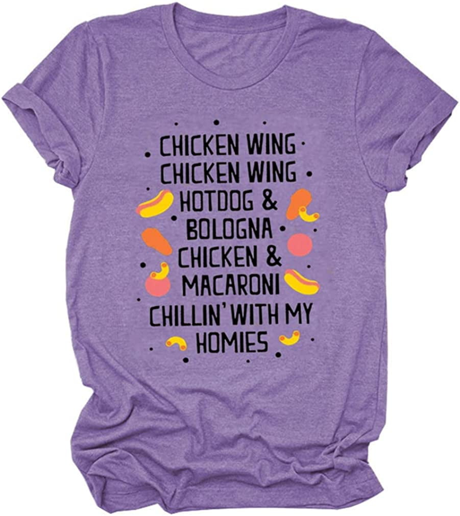 Women Chicken Wing Chicken Wing Funny Song Lyrics T Shirt Cute Graphic Tees  Short Sleeve Top Tees Dark Green Small 