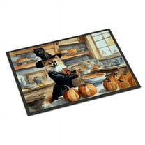 Carolines Treasures DAC1800MAT 18 x 27 in. Unisex Pomeranian Fall Kitchen Pumpkins Doormat