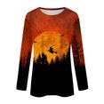 thumbnail image 5 of Halloween Crewneck Sweatshirt for Women 2026 Long Sleeve Funny Graphic T-Shirt Casual Tunic Tops Adult, 5 of 6