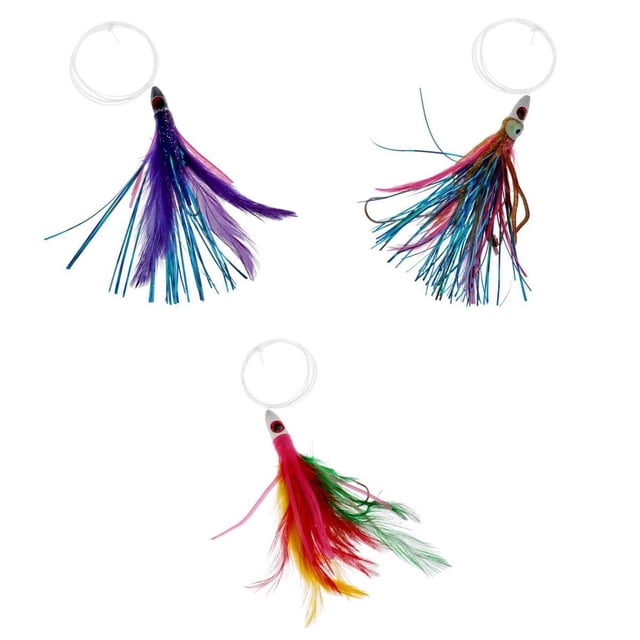 3pcs Señuelos Big Game Pesca Agua Salada Marlin Mahi Dolphin Crankbaits Cebo Suave Sunnimix Señuelo de falda de calamar pulpo