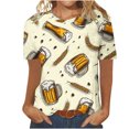 thumbnail image 2 of Fiudx Ofertas Flash Del Día Solo En Línea Camiseta de Manga Corta con Cuello Redondo y Estampado Informal de Oktoberfest para Mujer, Top de Manga Corta con Cuello Redondo, 2 of 5