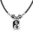 thumbnail image 1 of el budismo yin yang flower design collar a mano colgante de cuerda de cuero Unbranded M, 1 of 3