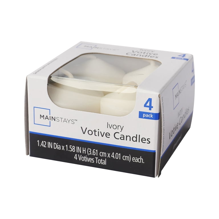 Mainstays Ivory Votive Candles, Unscented, 4 Pack photo 2