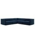 thumbnail image 2 of Modway Conjure Channel Tufted Performance Velvet 5-Piece Sectional in Black Midnight Blue, 2 of 10