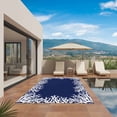 thumbnail image 3 of Coastal Coral Outdoor Rug for Patio/Deck/Porch, Non-Slip Large Area Rug 5 x 8 Ft, Navy Blue Ocean Marine Nautical Beach Indoor Outdoor Rugs Washable Area Rugs, Reversible Camping Rug Carpet Runner, 3 of 8