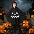 thumbnail image 3 of Krdevn Kids Halloween Hooded Cape, Funny Pumpkin Face Cosplay Poncho Costume for Party Dress‑Up,10-12 Years, 3 of 4